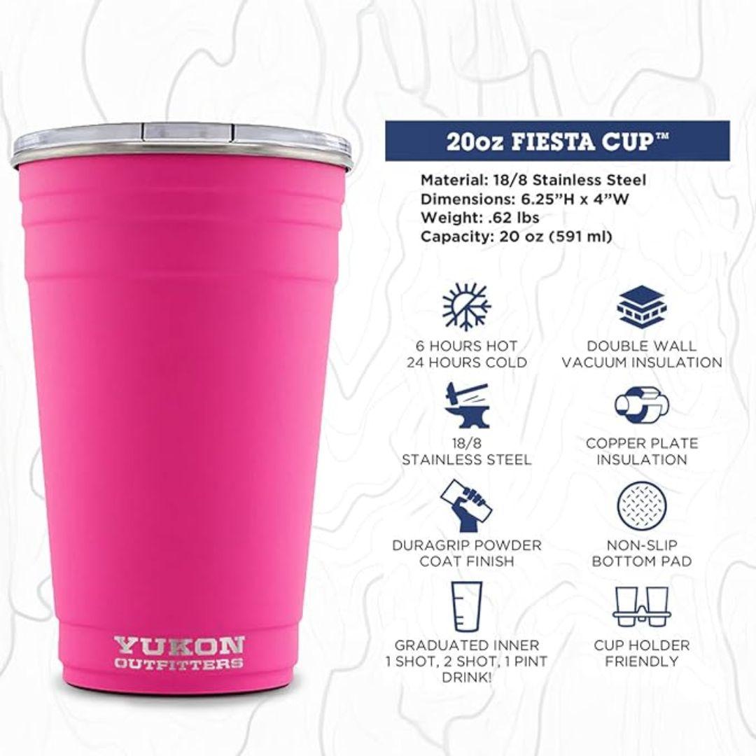 Yukon Outfitters Fiesta Cup 20oz - Shocking Pink